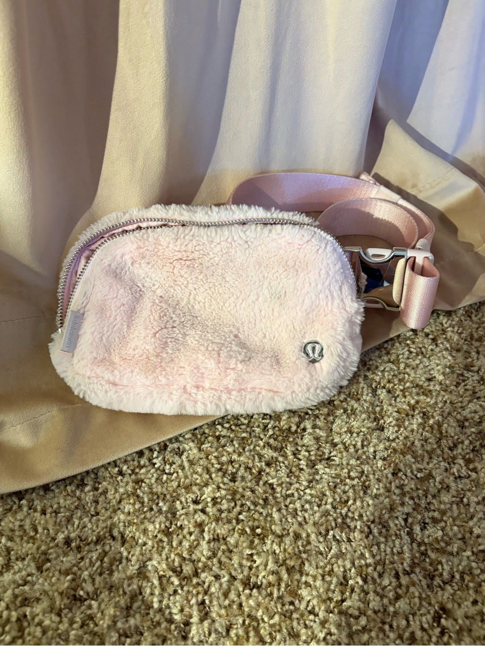 lululemon athletica Light Pink Fleece Crossbody Belt Bag